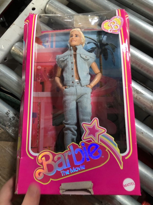 Photo 2 of Barbie The Movie Collectible Ken Doll Wearing All-Denim Matching Set with Original Ken Signature Underwear