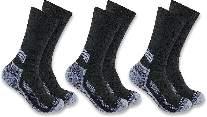 Photo 1 of Carhartt mens Men's Force Performance Work Socks 4 Pair Pack