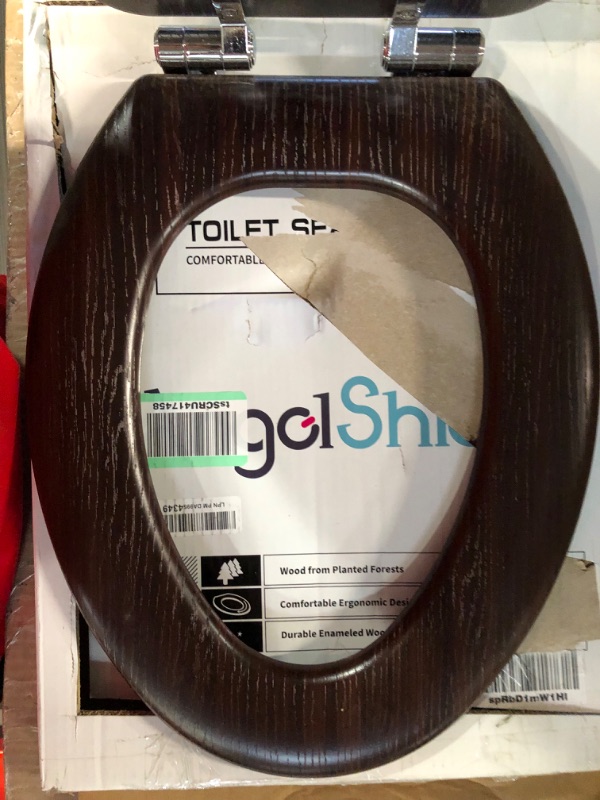 Photo 1 of **SEE NOTES**
Elongated Toilet Seat Molded Wood Toilet Seat with Quietly Close and Quick Release Hinges, Easy to Install also Easy to Clean by Angol Shiold