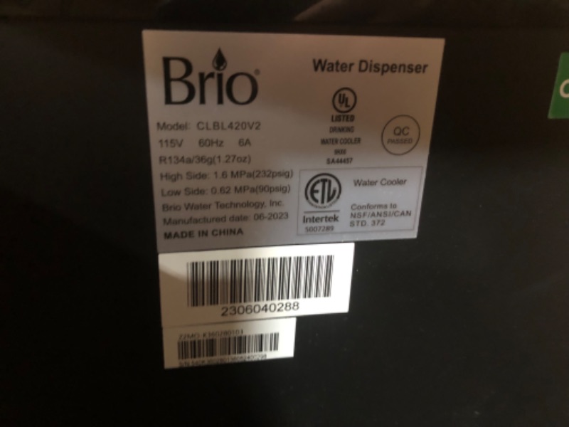 Photo 3 of ***NONFUNCTIONAL - FOR PARTS - SEE NOTES***
 Brio Bottom Loading Water Cooler Water Dispenser