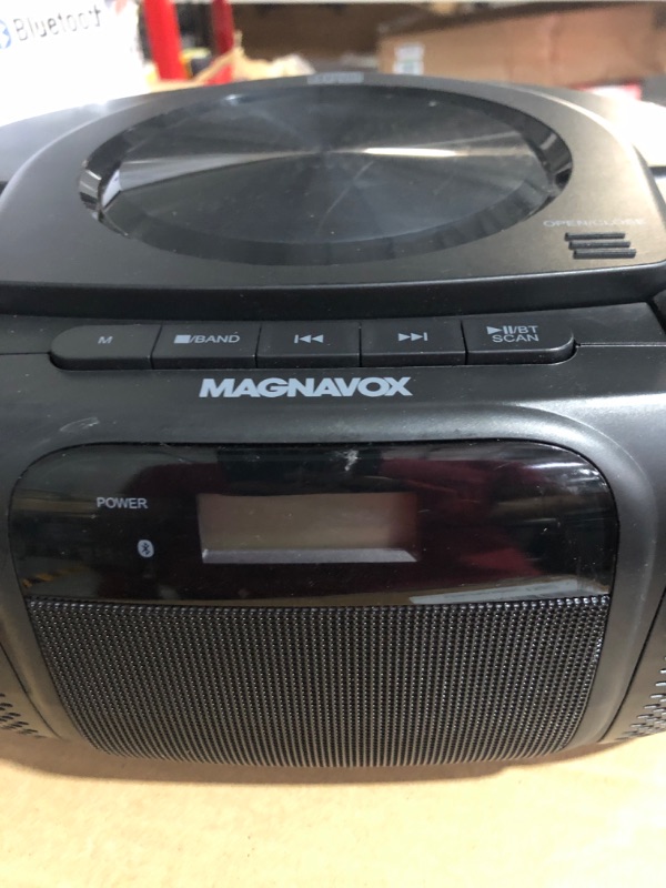 Photo 2 of * missing knob and power cord *
Magnavox CD Boombox with Digital PLL AM/FM Stereo Radio and Bluetooth Md6972