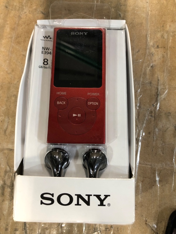 Photo 2 of Sony NWE394/R 8GB Walkman MP3 Player (Red) MP3 Player 8 GB Red