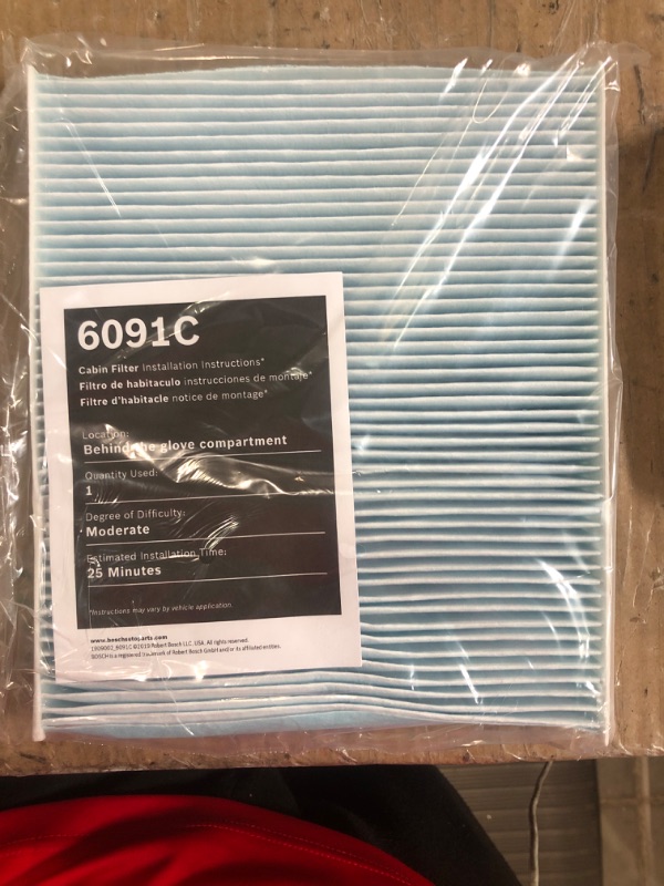 Photo 2 of BOSCH 6091C HEPA Cabin Air Filter - Compatible With Select Buick Enclave, LaCrosse, Cadillac ATS, CTS, Chevrolet Camaro, Cruze, Impala, Malibu, Silverado, Traverse, GMC Sierra, Terrain, Yukon + More