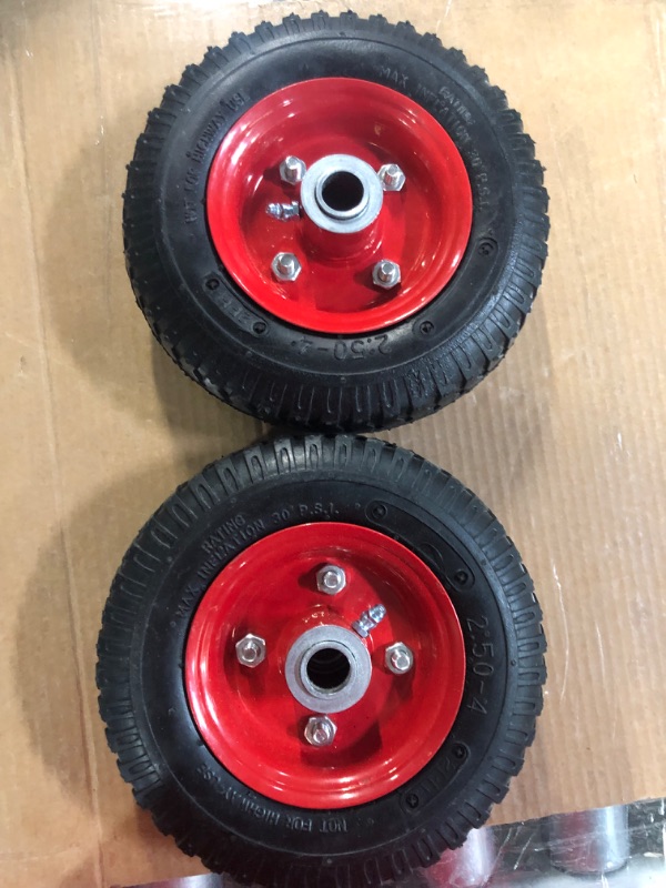 Photo 4 of AR-PRO 2-Pack 2.80/2.50-4" Tire and Wheel Set - with 5/8" and 1/2'' Adaptor Sintered iron bushings and 3" Centered Hub