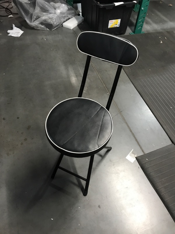 Photo 2 of **COLOR IS BLACK NOT BROWN**
ZHWGS Folding Bar Stools Portable Chair Bar Stool Round Filled Faux (Color : BLACK)