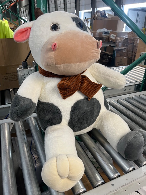 Photo 2 of EARTHSOUND Giant Cow Stuffed Animal (30 inches, White)