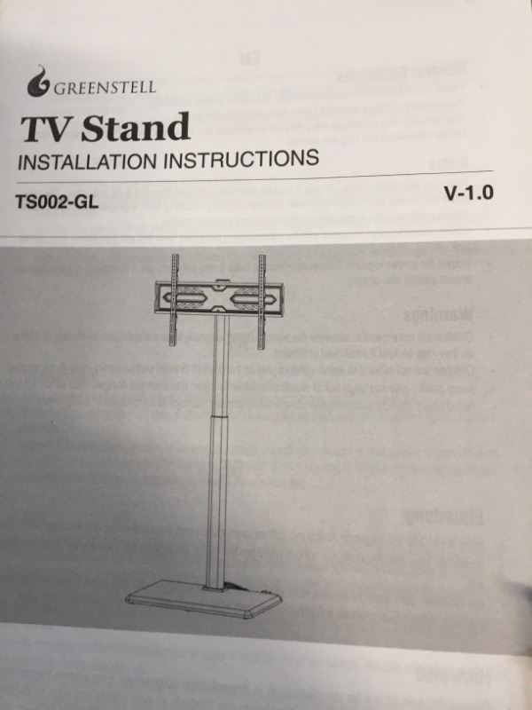 Photo 3 of Greenstell TV Stand with Power Outlet Holds up to 110 LBs, Max VESA 600x400mm