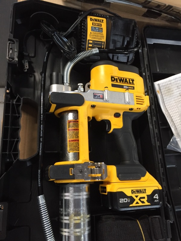 Photo 2 of DEWALT 20V MAX Grease Gun Kit, Cordless, 42” Long Hose, 10,000 PSI, Variable Speed Triggers