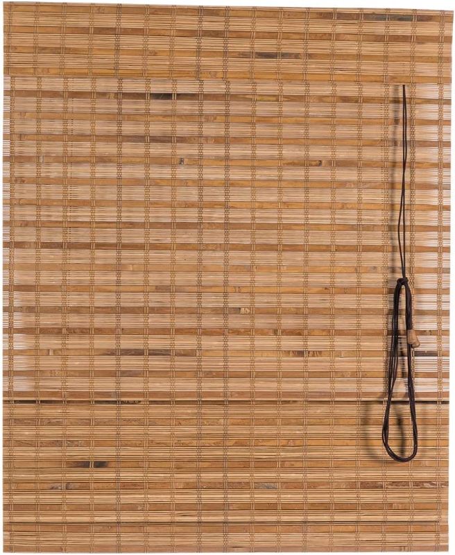 Photo 1 of  Bamboo Roman Window Blinds Sun Shades, Dark Brown,48W x 72H