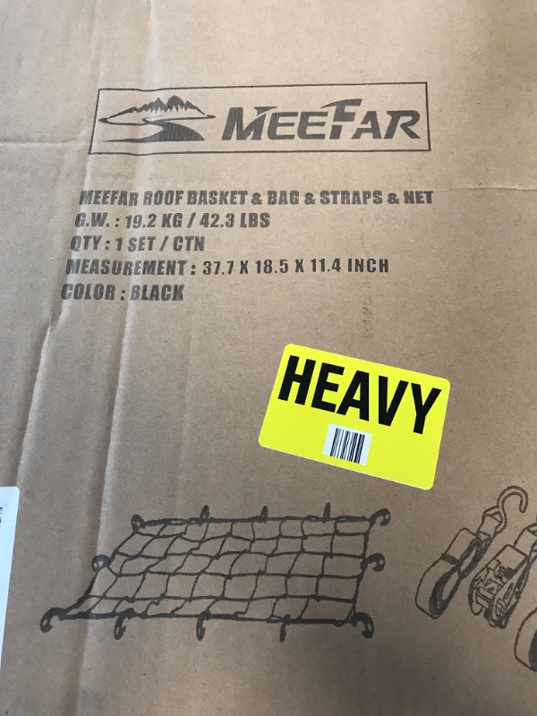 Photo 1 of MeeFar Roof Rack Carrier Basket Universal Rooftop Cargo Carrier Basket 51" X 36" X 5"