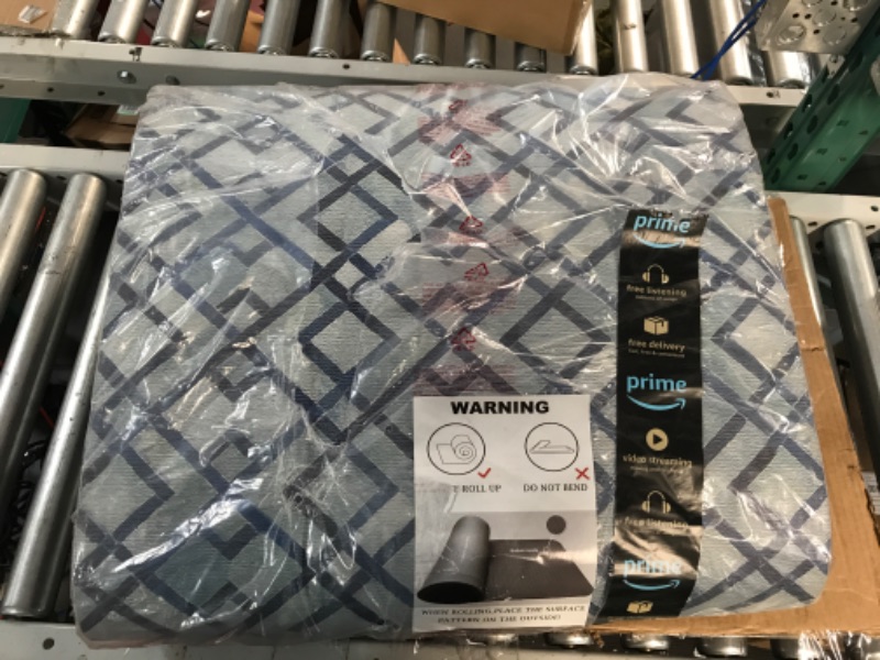 Photo 3 of [Like New] Sky Solutions Anti Fatigue Mat - 3/4" Cushioned Kitchen Rug and Standing Desk Mat & Garage (24" x 70", Blue Diamonds) 