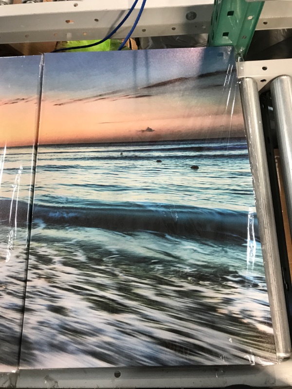 Photo 5 of [Factory Sealed] Canvas Wall Art Beach Sunset Ocean Waves Wall Decor 3 Pieces x 16" x 24"  Modern Seascape