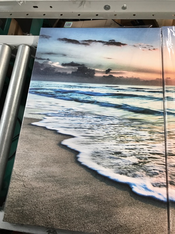 Photo 4 of [Factory Sealed] Canvas Wall Art Beach Sunset Ocean Waves Wall Decor 3 Pieces x 16" x 24"  Modern Seascape