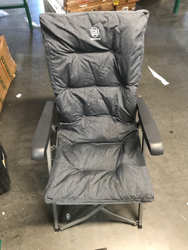 Photo 2 of [Like New] EVER ADVANCED Adjustable Folding Reclining Patio Chair - 300 lbs (Grey)