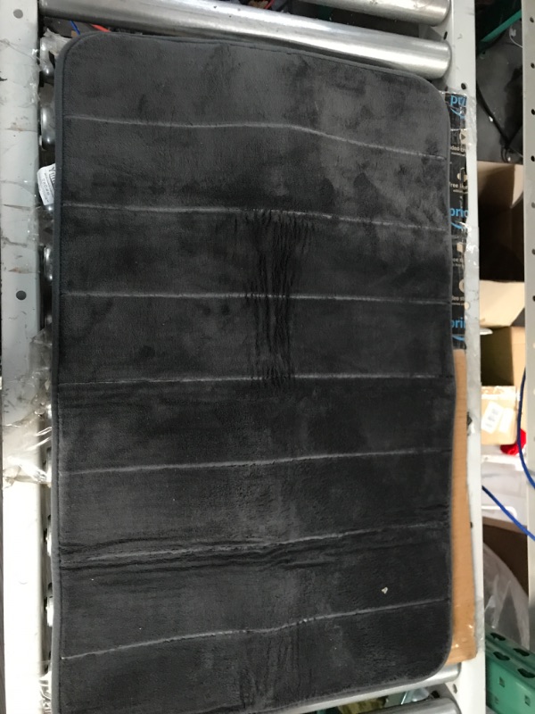 Photo 2 of [Like New] Yimobra 2 Pieces Memory Foam Bathroom Mat Set (17x24+31.5x19.8 Inches) - Dark Gray