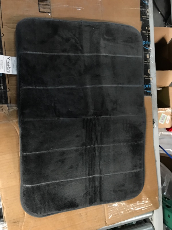 Photo 3 of [Like New] Yimobra 2 Pieces Memory Foam Bathroom Mat Set (17x24+31.5x19.8 Inches) - Dark Gray