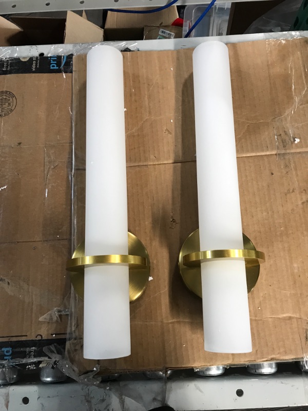 Photo 2 of [See Notes]  AIJIASI Gold Wall Sconces Set of Two - Modern Sconces Wall Lighting 18W 3000K Led Wall Lights - 2-pack