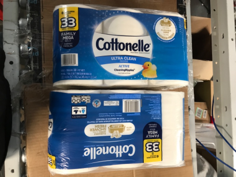 Photo 4 of [Factory Sealed] Cottonelle Ultra Clean Toilet Paper (6 Family Mega Rolls = 33 Regular Rolls), 388 Sheets per Roll (2 Pack)