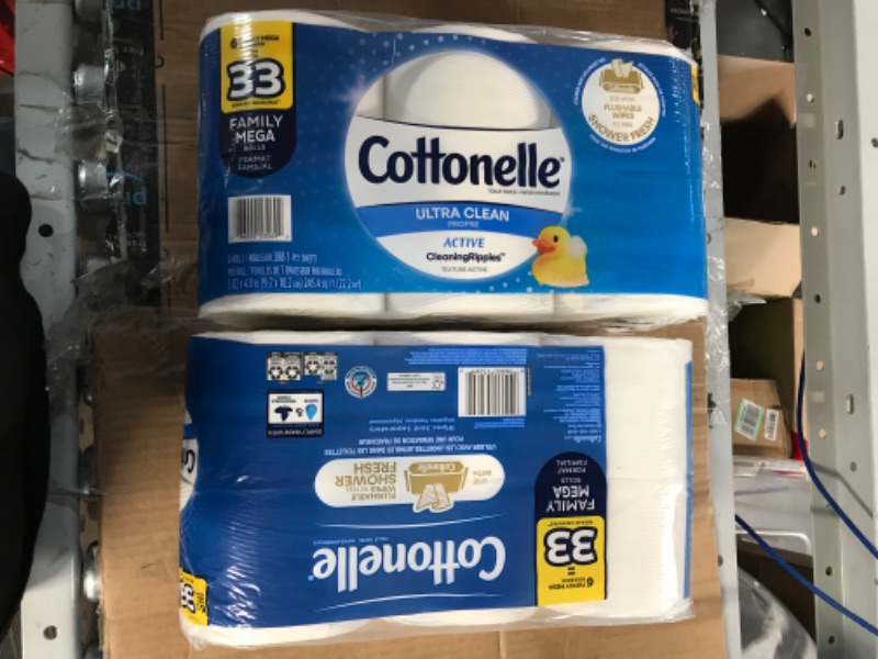 Photo 2 of [Factory Sealed] Cottonelle Ultra Clean Toilet Paper (6 Family Mega Rolls = 33 Regular Rolls), 388 Sheets per Roll (2 Pack)