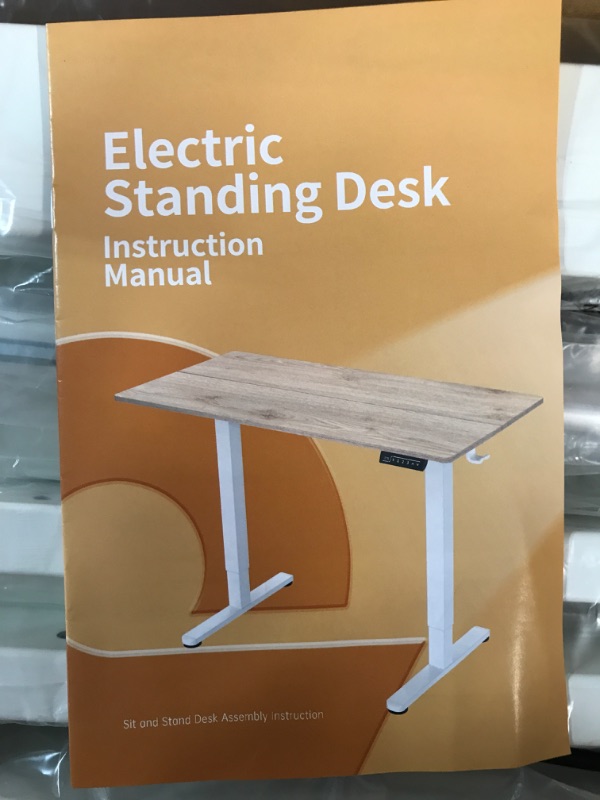 Photo 7 of [See notes] Joy Seeker Electric Standing Desk with Drawer, Height Adjustable Light Wood Tabletop/White Frame)
