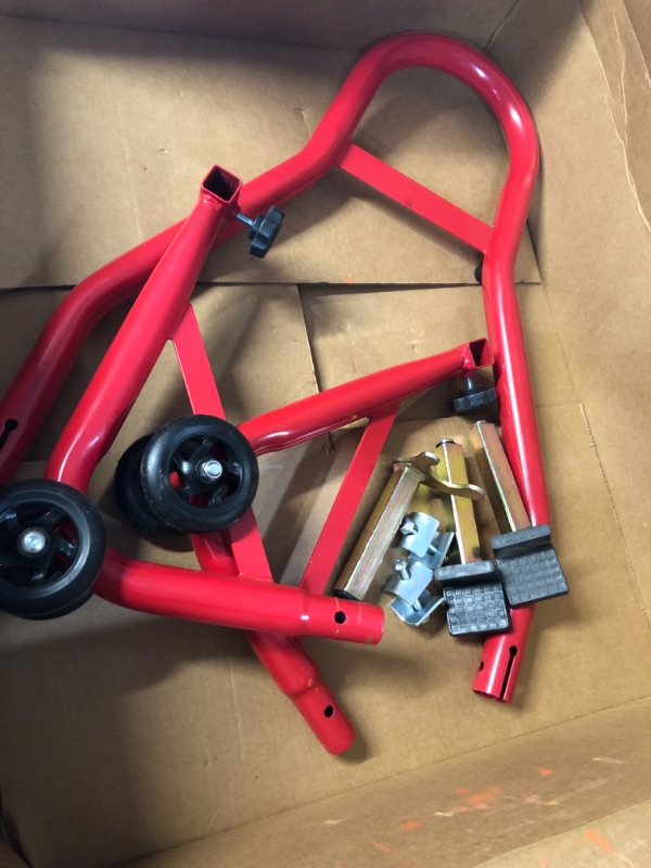 Photo 2 of (SEE NOTES) Donext Motorcycle Stand 850LB Sport Bike Rear Wheel Lift Swingarm Paddock Stands Red