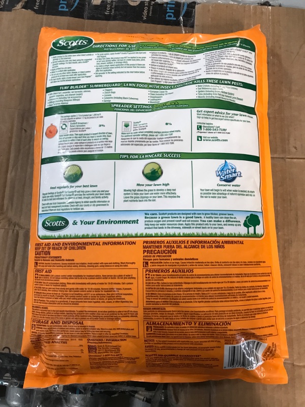 Photo 3 of [Factory Sealed] Scotts Turf Builder SummerGuard Lawn Food with Insect Control, 13.35 lbs. 5 M