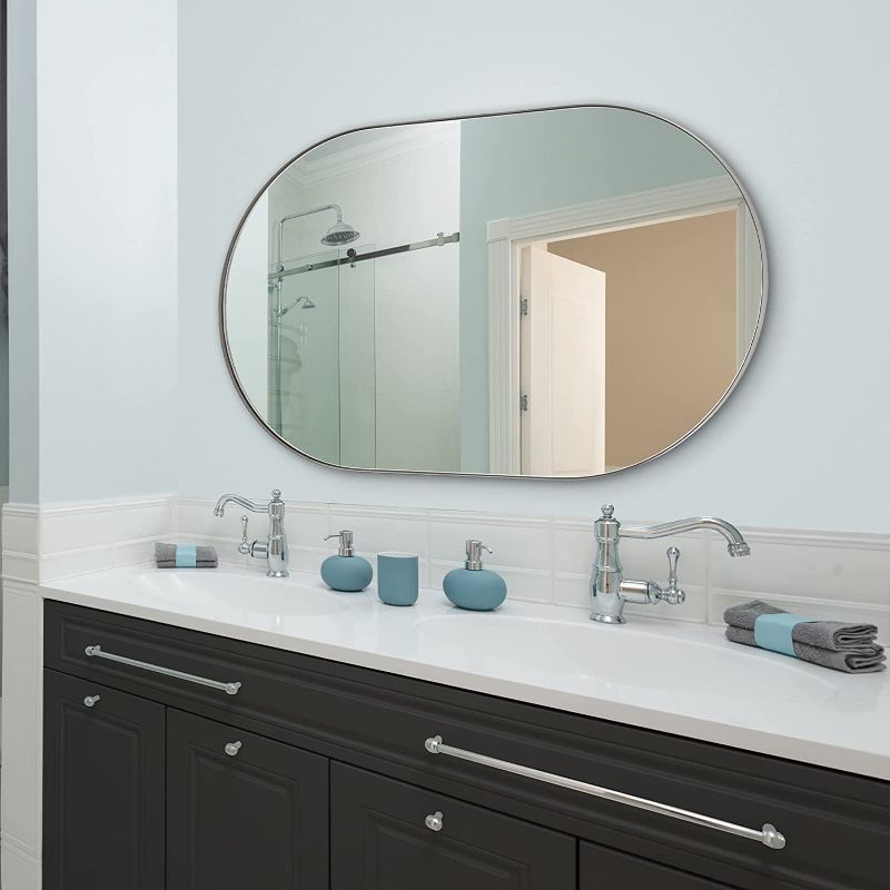 Photo 1 of *NEW**ANDY STAR Brushed Nickel Oval Mirror 30" x 48"