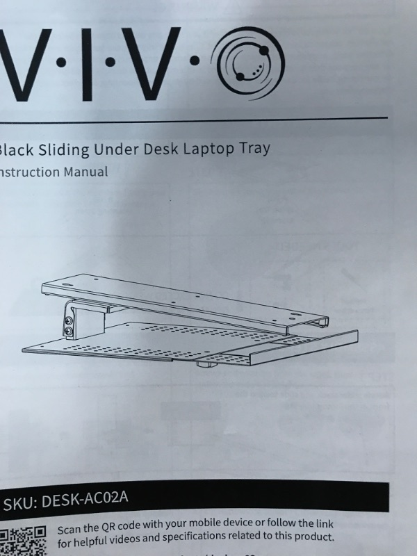 Photo 3 of *NEW**VIVO Black Sliding 19 x 6 inch Tray Track,