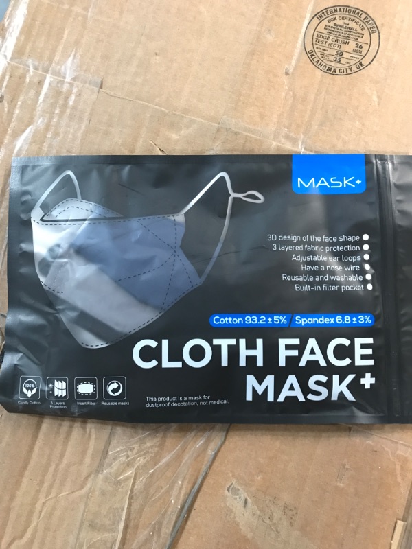 Photo 3 of Face Mask Reusable Men 1black+1blue+1gray (2 PACK)