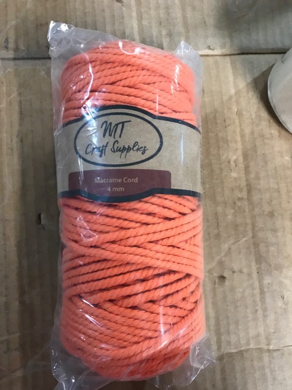 Photo 2 of (SEE NOTES) Single Strand Macrame Cord 4mm x 110yards, Orange