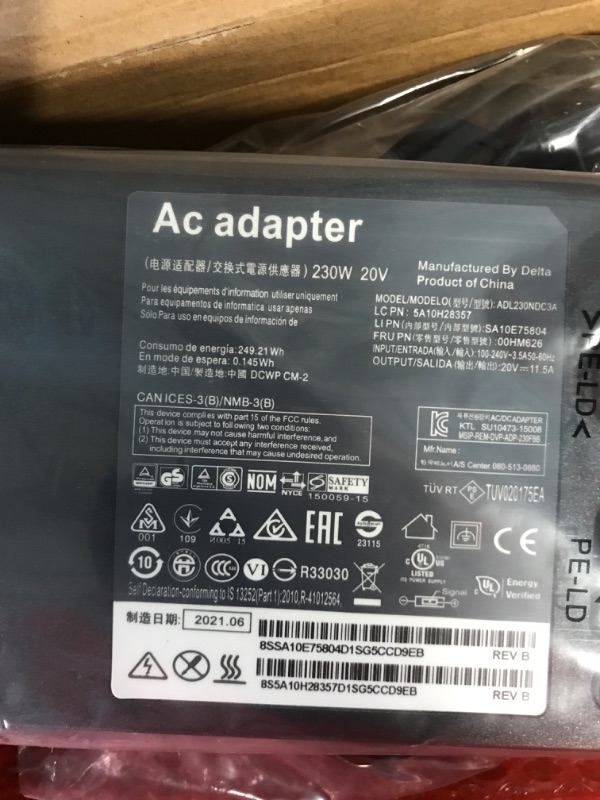 Photo 3 of 230W AC Adapter Charger Fit for Lenovo  Laptop Power Supply Cord