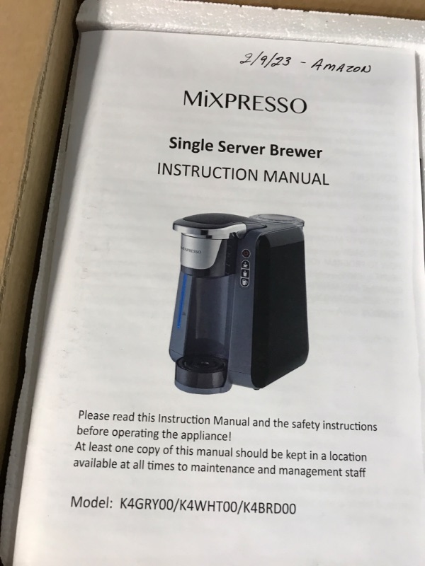 Photo 2 of *NEW**Mixpresso - Single Serve K-Cup Coffee Maker | With 4 Brew Sizes for 1.0 & 2.0 K-Cup Pods  (Dark/Gray)