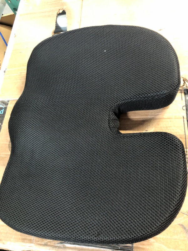 Photo 3 of Amazon Basics Seat Cushion & Lumbar Support, Memory Foam, Black