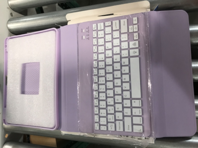 Photo 2 of iPad Air 5th 4th Generation Case with Keyboard 10.9 Inch 1-Purple