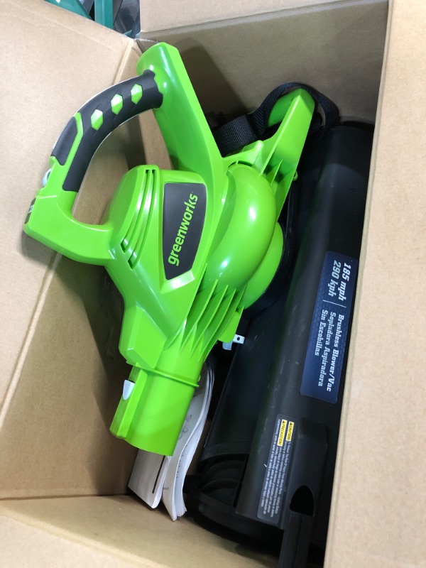 Photo 2 of **SEE NOTES***
Greenworks 40V 185 MPH Variable Speed Cordless Blower Vacuum, Battery 24312