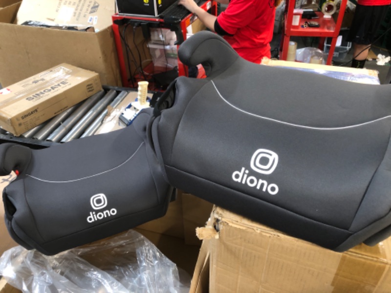 Photo 2 of Diono Solana 2022, No Latch, Pack of 2 Backless Booster Car Seats, Lightweight, Machine Washable Covers, Cup Holders, Charcoal Gray NEW! 2-Pack Charcoal Gray