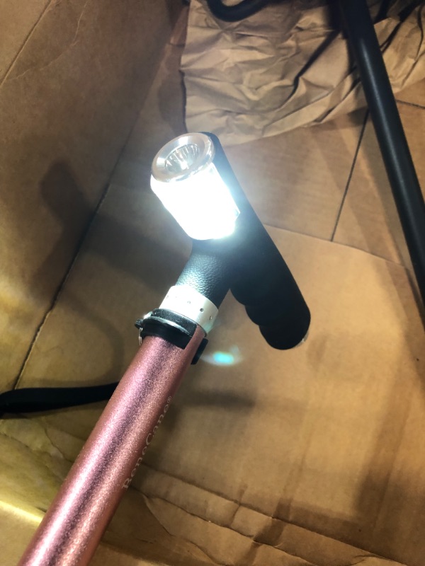 Photo 3 of **USED** BeneCane Walking Cane Adjustable Cane Flexible Walking Cane with LED Light Lightweight Sturdy Portable Walking Stick - Balancing Mobility Aid(Pink)