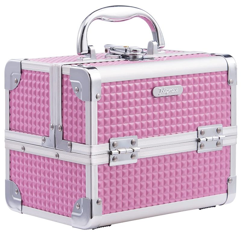 Photo 1 of  Makeup Train Case Portable Cosmetic Box Jewelry Organizer Lockable with Keys 