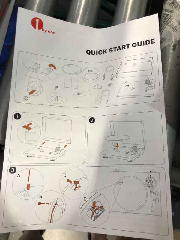Photo 8 of 1 BY ONE Belt Drive Turntable with Bluetooth Connectivity, 