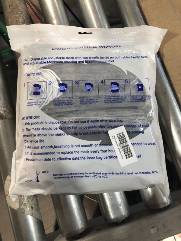 Photo 1 of *BRAND NEW* 100PCS Grey Disposable Face Mask 3 Ply Filter Protection Non Medical Face Masks Facial Cover Grey