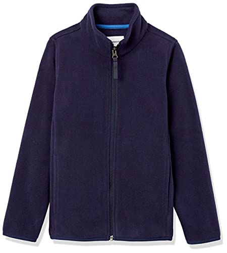 Photo 1 of Amazon Essentials Boys and Toddlers' Polar Fleece Full-Zip Mock Jacket Polyester Navy/Blue Large