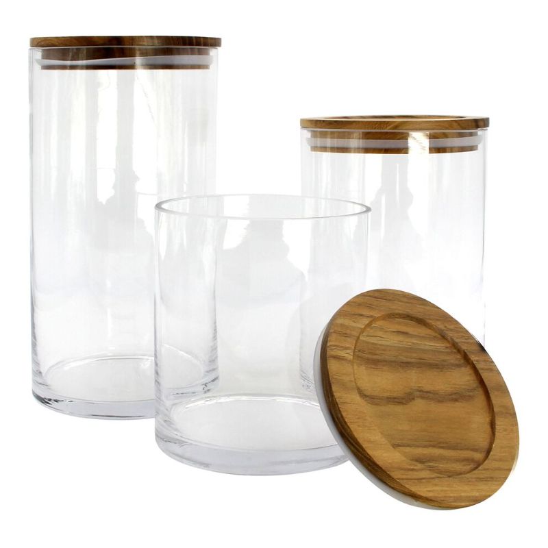 Photo 1 of *BRAND NEW* Airtight Glass Storage Jars with Acacia Lid