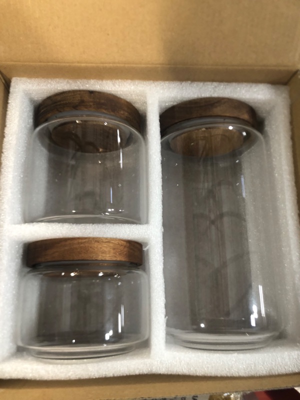 Photo 3 of *BRAND NEW* Airtight Glass Storage Jars with Acacia Lid