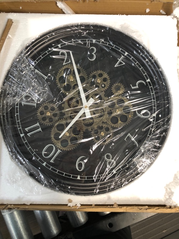 Photo 2 of CLXEAST 15 Inch Real Moving Gear Wall Clock, Vintage Industrial Steampunk