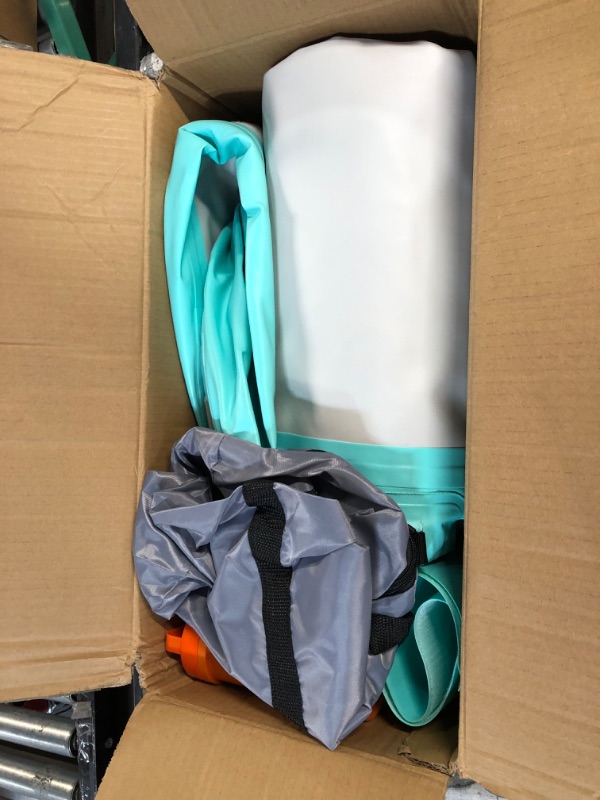 Photo 5 of *Used/Dirty* Marfula Inflatable Air Track Gymnastics Training Mat, 4 inches Thickness With Carry Bag/Electric Pump, 10ft*3.3ft*4in(3m*1m*0.1m) Teal