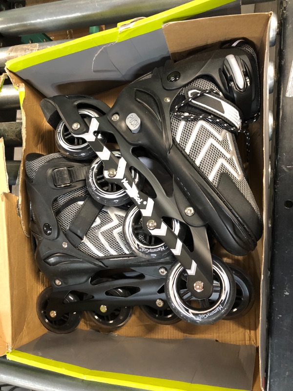 Photo 3 of *Minor Scuffs/Wear* MammyGol Inline Skates for Adults, Adjustable with Giant Wheels, Black XLarge - 8-11 US