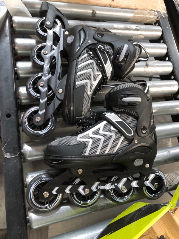 Photo 2 of *Minor Scuffs/Wear* MammyGol Inline Skates for Adults, Adjustable with Giant Wheels, Black XLarge - 8-11 US