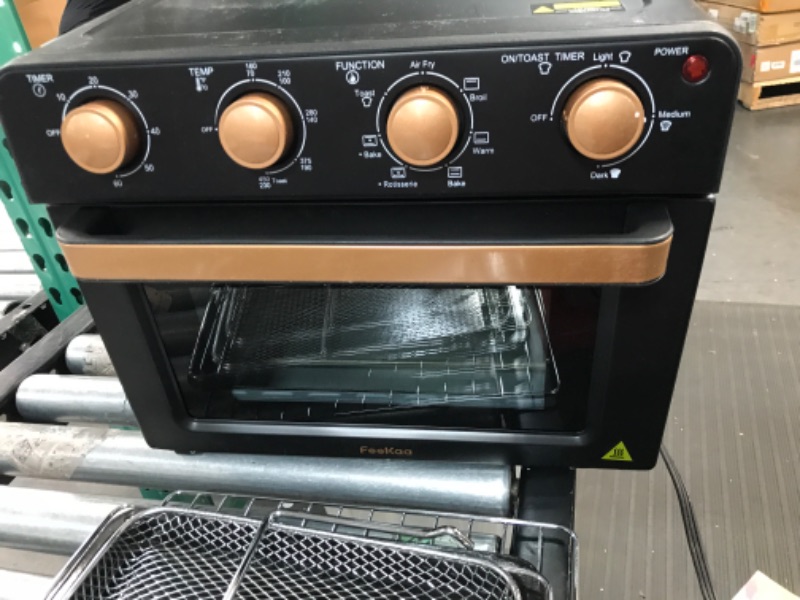 Photo 4 of *PARTS ONLY*Air Fryer Toaster Oven, Feekaa Black and Gold Toaster 4 Slice, 21 QT 