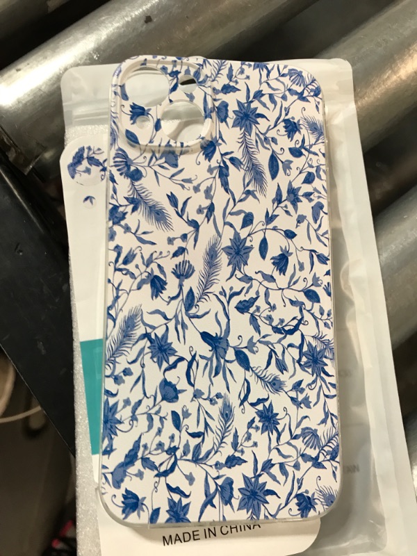 Photo 2 of **SEE NOTES**FESTAS Foral Blue Watercolor Flowers Pattern Clear Phone Case Compatible