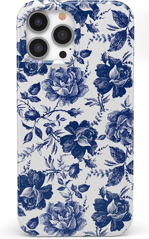 Photo 1 of **SEE NOTES**FESTAS Foral Blue Watercolor Flowers Pattern Clear Phone Case Compatible